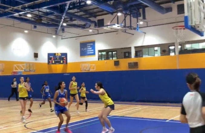 ASB game action — ball handler in transition, Singapore 2025